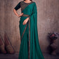 Contemporary Georgette Satin Rama Lace Saree