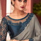 Trendy Saree Georgette Satin Grey Lace Saree