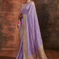 Contemporary Crepe Silk Pure Dola Lavender Kashmiri Saree