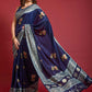 Casual Silk Blue Foil Print Saree
