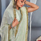 Contemporary Net Sea Green Embroidered Saree
