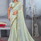Contemporary Net Sea Green Embroidered Saree
