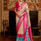 Trendy Saree Patola Silk Cream Patch Border Saree