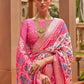 Traditional Saree Patola Silk Pink White Patch Border Saree