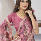 Contemporary Organza Pink Cord Work Saree