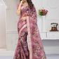 Contemporary Organza Pink Cord Work Saree