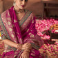 Classic Pure Dola Hot Pink Patch Border Saree