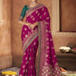 Classic Pure Dola Hot Pink Patch Border Saree