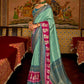 Classic Patola Silk Turquoise Patch Border Saree