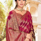Classic Silk Wine Patch Border Saree