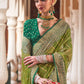 Contemporary Georgette Sea Green Patch Border Saree