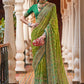 Contemporary Georgette Sea Green Patch Border Saree