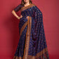 Casual Silk Blue Foil Print Saree
