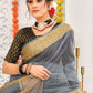 Classic Organza Silk Grey Patch Border Saree
