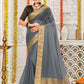 Classic Organza Silk Grey Patch Border Saree