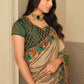 Classic Silk Beige Embroidered Saree