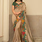 Classic Silk Beige Embroidered Saree