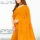 Trendy Saree Georgette Silk Orange Patch Border Saree