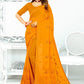 Trendy Saree Georgette Silk Orange Patch Border Saree