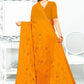 Trendy Saree Georgette Silk Orange Patch Border Saree