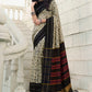 Trendy Saree Silk Black Cream Digital Print Saree