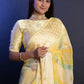 Trendy Saree Georgette Yellow Jacquard Work Saree