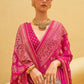 Contemporary Brasso Organza Pink Weaving Saree