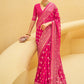 Contemporary Brasso Organza Pink Weaving Saree