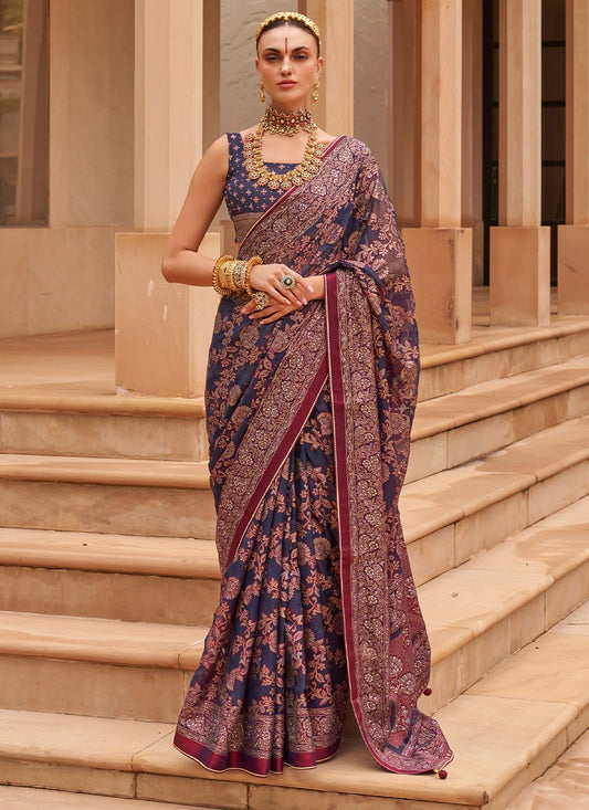 Trendy Saree Brasso Blue Diamond Saree