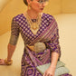 Designer Brasso Purple Weaving Saree