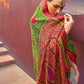 Traditional Saree Brasso Green Paisley Print Saree