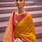 Designer Brasso Mustard Print Saree