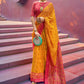 Designer Brasso Mustard Print Saree