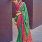 Classic Brasso Green Paisley Print Saree