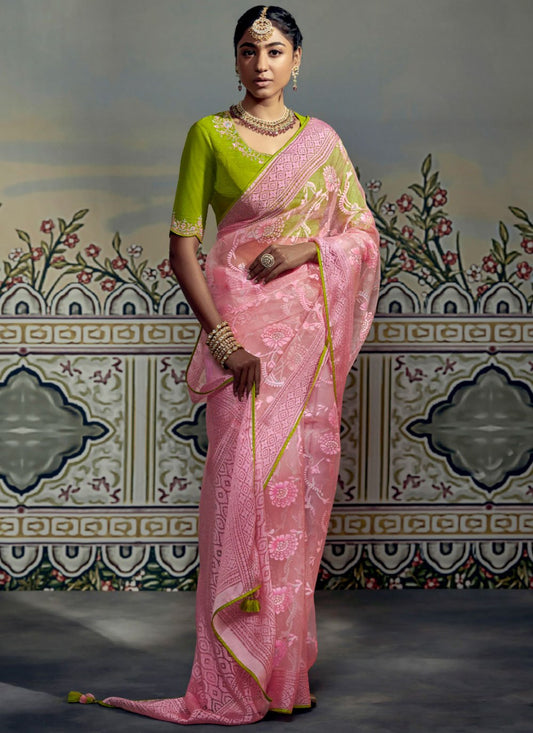 Trendy Saree Brasso Pink Fancy Work Saree