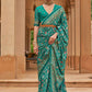 Classic Brasso Turquoise Diamond Saree