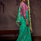 Classic Brasso Sea Green Print Saree