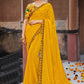 Trendy Saree Brasso Yellow Fancy Work Saree