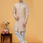 Indo Western Sherwani Brocade Pink Hand Work Mens