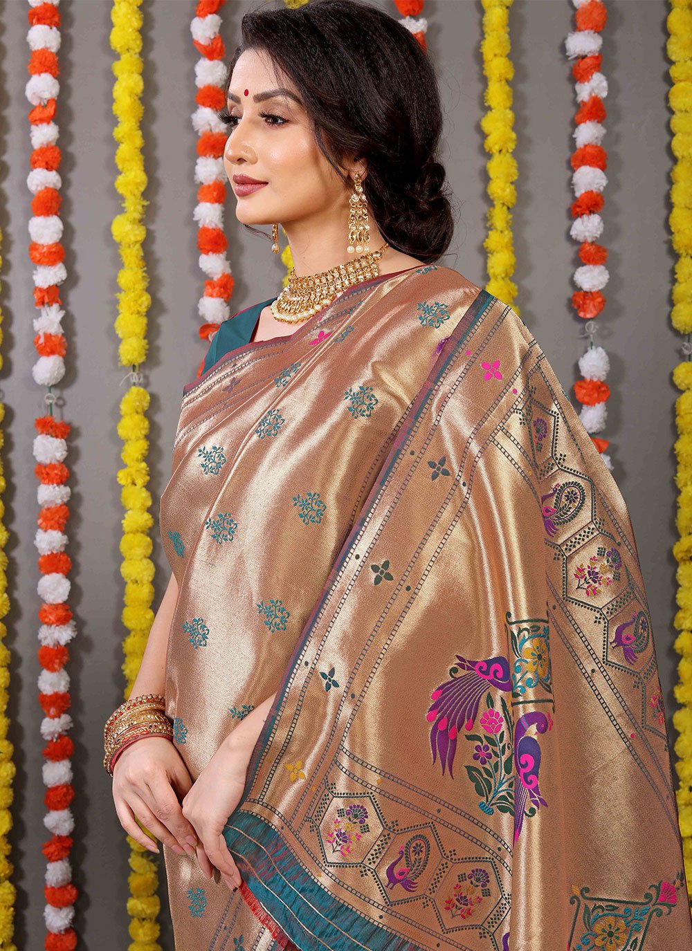 Trendy Saree Banarasi Silk Brown Weaving Saree