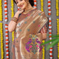 Trendy Saree Banarasi Silk Brown Weaving Saree