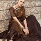 Classic Georgette Viscose Brown Patch Border Saree