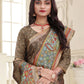 Contemporary Cotton Silk Brown Digital Print Saree