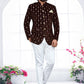 Jodhpuri Suit Velvet Brown Embroidered Mens