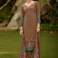 Salwar Suit Pure Crepe Brown Embroidered Salwar Kameez