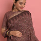 Casual Cotton Brown Embroidered Saree