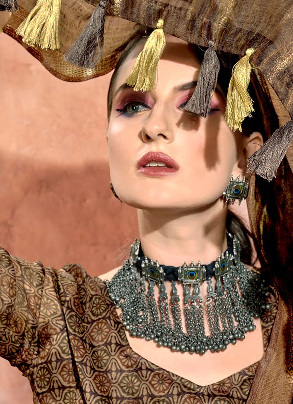 Classic Cotton Brown Print Saree