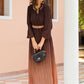 Designer Gown Georgette Brown Plain Gown