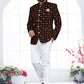 Jodhpuri Suit Velvet Brown Embroidered Mens