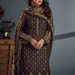 Salwar Suit Pashmina Brown Digital Print Salwar Kameez